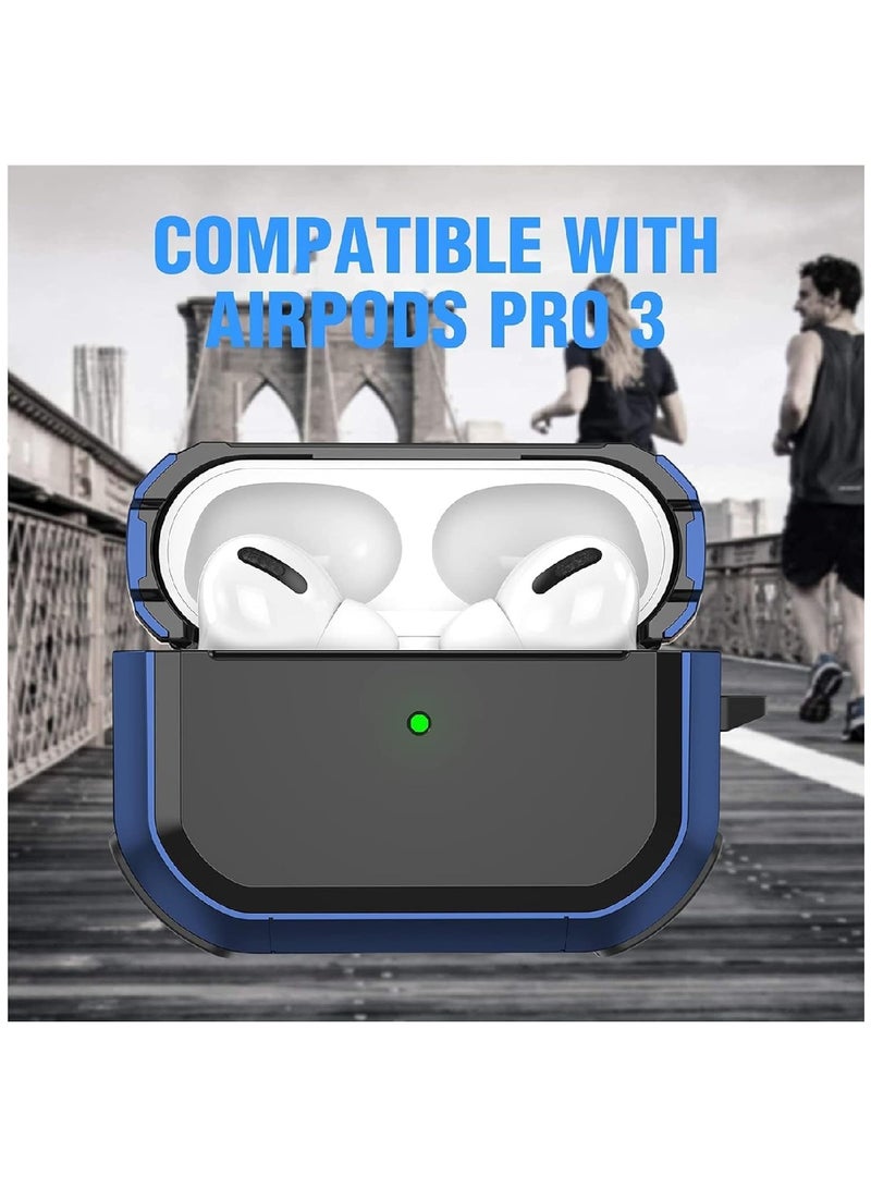 MOBM AirPods Pro Case with Carabiner – Shockproof Protective Cover Black-Blue - Image 4